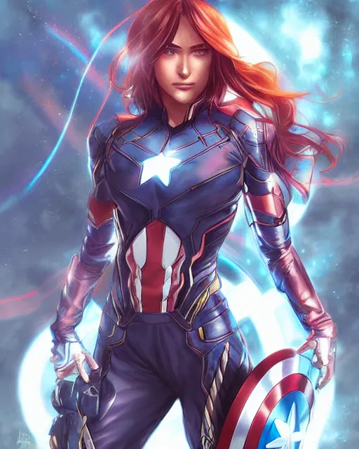 Prompt: Avengers anime character beautiful digital illustration portrait by Ross Tran, artgerm detailed, soft lighting