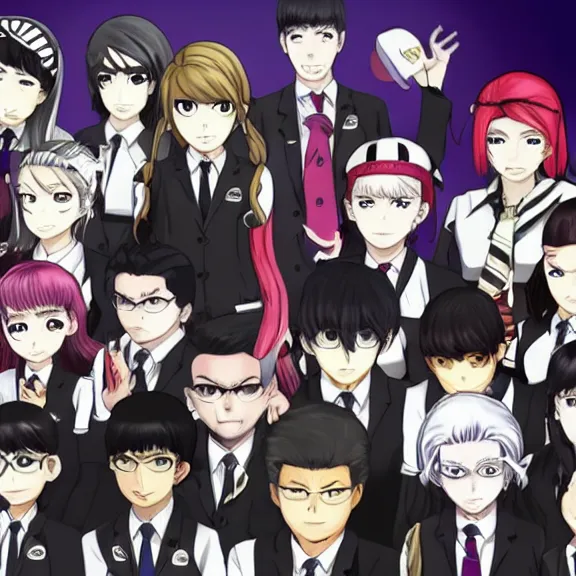 Prompt: a case in supreme court in danganronpa style