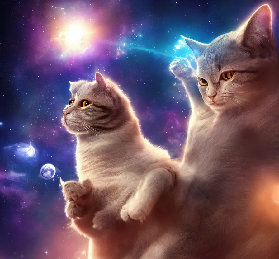 Image similar to spiritual cat in space, ue 5, ue 6, unreal engine 5, cinematic 4 k wallpaper, 8 k, ultra detailed, by popular digital artist, beautiful image, resolution, artstation