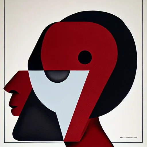 Prompt: constructivism monumental dynamic soft shadow portrait by avant garde style, illusion surreal art, highly conceptual figurative art, intricate detailed illustration, controversial poster art, polish poster art, geometrical drawings, no blur