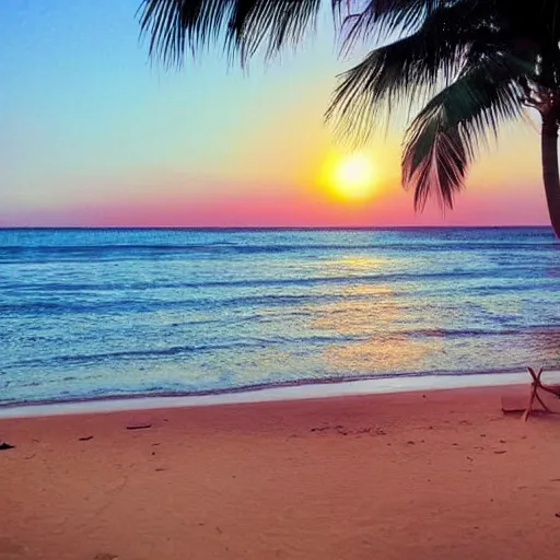 Prompt: fantastic plastic beachfront coffee sound great sunset ponytail, soft detailed, mysterious atmosphere