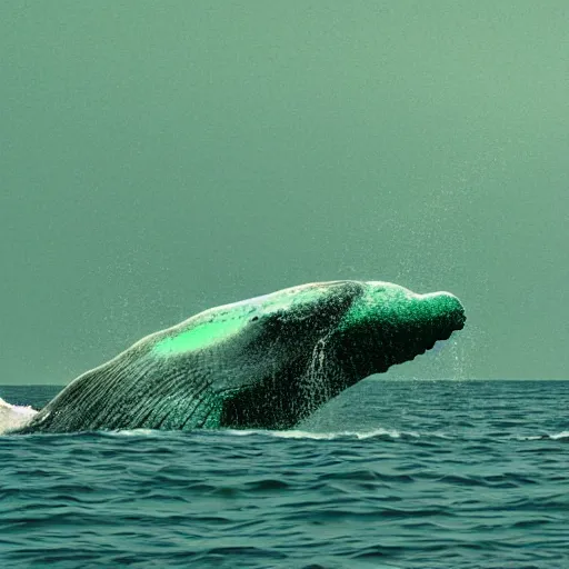 Image similar to a green whale