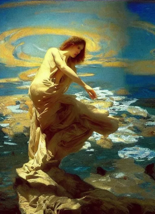 Image similar to a painting so beautiful and universally loved it creates peace on earth, profound epiphany, atmospheric, by john singer sargent and agostino arrivabene and joaquin sorolla