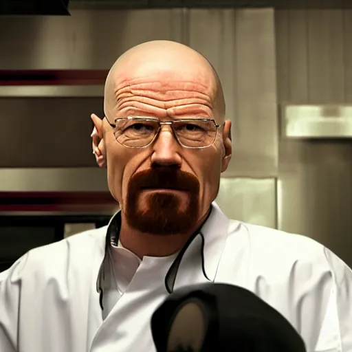 Image similar to Walter White, Burger king manager, 4k