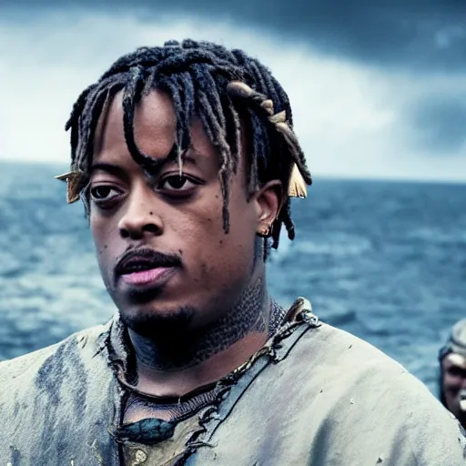 Image similar to juice wrld in Vikings very detailed 4k quality super realistic