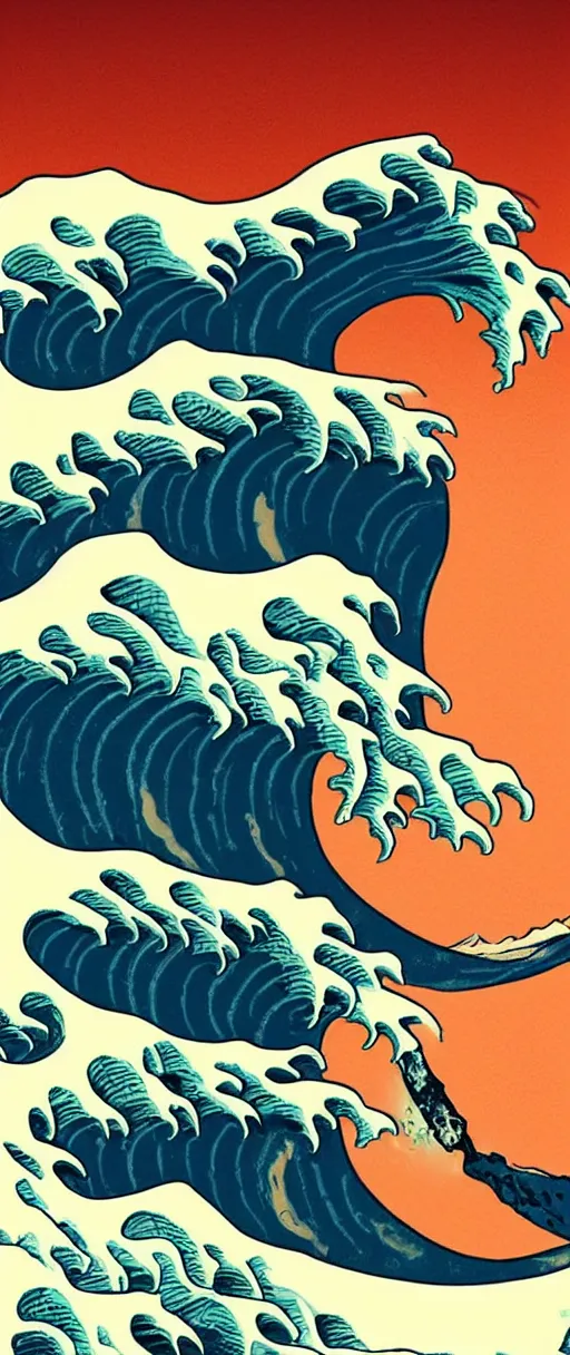 Prompt: The Great Wave on Mars. Curious. Intrigue. 8k resolution. Pastel. Sharp. Whimsical. Stunning.