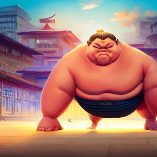 Prompt: a sumo that is also a ninja with sparkly hands, sumo pose, 3d, photo, behance hd by Jesper Ejsing, by RHADS, Makoto Shinkai and Lois van baarle, ilya kuvshinov, rossdraws, global illumination, 90s