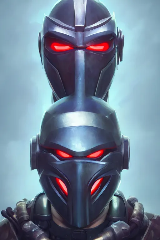 Image similar to epic mask helmet robot ninja portrait stylized as fornite style game design fanart by concept artist gervasio canda, behance hd by jesper ejsing, by rhads, makoto shinkai and lois van baarle, ilya kuvshinov, rossdraws global illumination radiating a glowing aura global illumination ray tracing hdr render in unreal engine 5