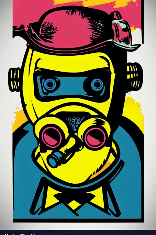 Image similar to fallout 7 6 retro futurist illustration art by butcher billy, sticker, colorful, illustration, highly detailed, simple, smooth and clean vector curves, no jagged lines, vector art, smooth andy warhol style