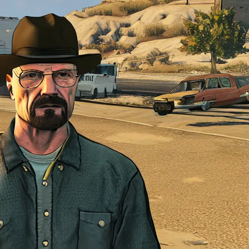 Prompt: walter white gtav