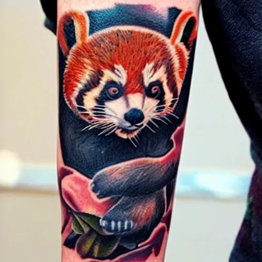 Image similar to a tattoo of a red panda