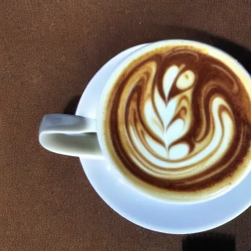 Image similar to photo, latte art of asian dragon, award winning, highly detailed