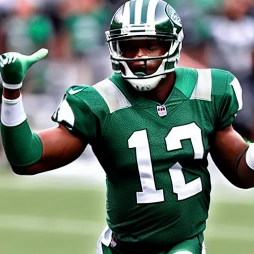 Image similar to Cam newton in a New York jets uniform .