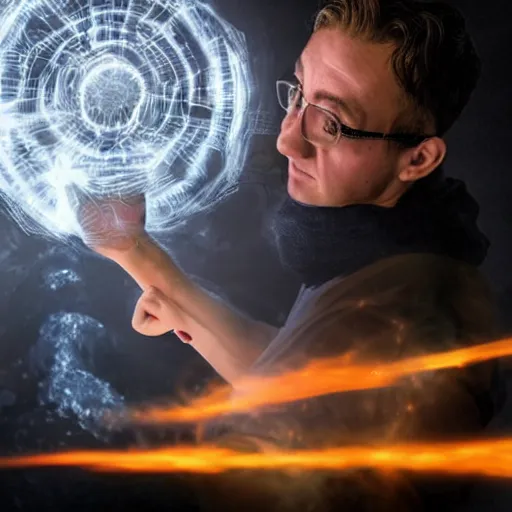 Prompt: highly detailed and realistic photo of laurens lindeman creating a rasengan made out of coronavirus