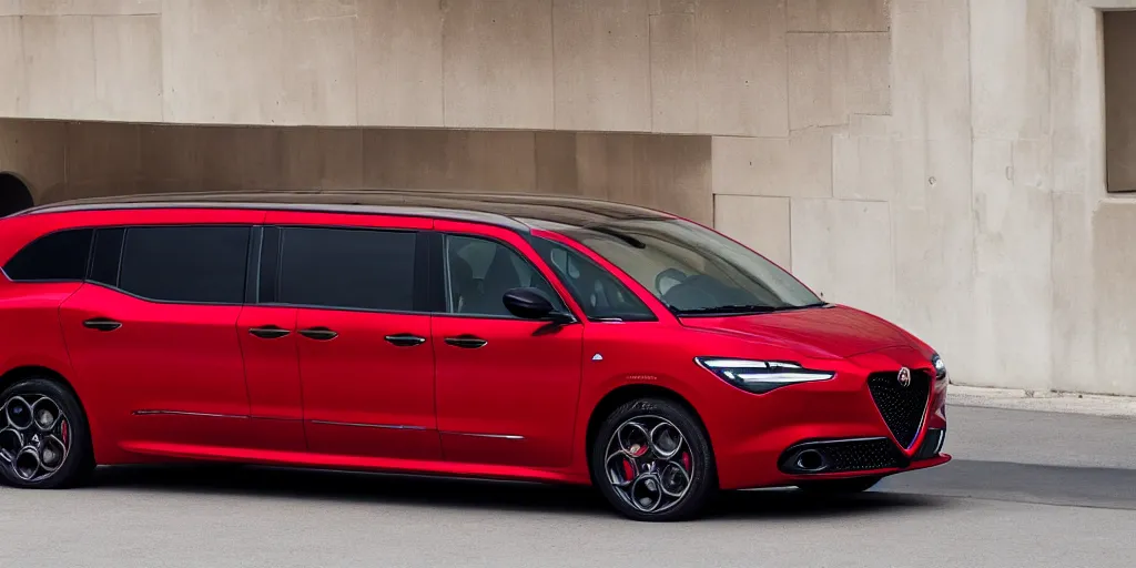 Image similar to 2022 Alfa Romeo Minivan, red