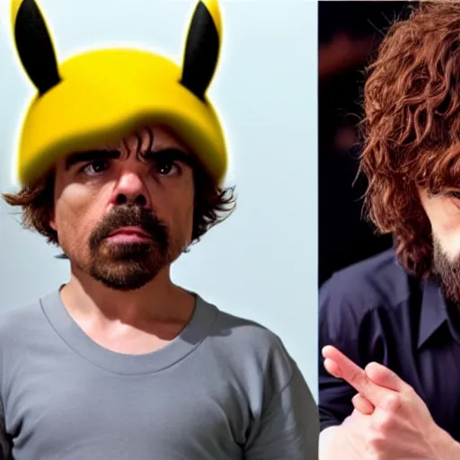 Image similar to peter dinklage disguised as pikachu