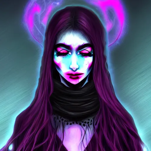 Image similar to dark cloaked necromancer, by harumi hironaka, trending on artstation hq, deviantart, pinterest, 4 k uhd image