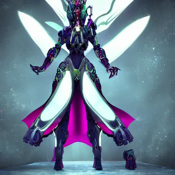 Image similar to highly detailed exquisite fanart, of a beautiful female warframe, but as an anthropomorphic robot dragon, sitting regally on a soft green sofa, with robot dragon head, shining reflective off-white plated armor, bright Fuchsia skin, full body shot, epic cinematic shot, realistic, professional digital art, high end digital art, DeviantArt, artstation, Furaffinity, 8k HD render, epic lighting, depth of field