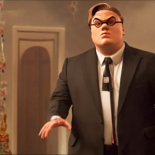 Image similar to film still of Leonardo Decaprio as Peter Griffin in Family Guy Live Action show