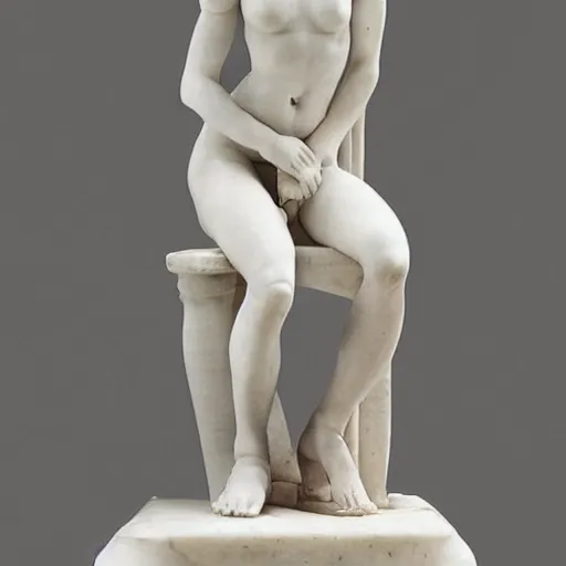 Prompt: a marble sculpture of a cute female doctor by michelangelo