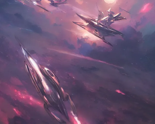 Image similar to a futuristic spaceship flying through cosmic skies. By Makoto Shinkai, Stanley Artgerm Lau, WLOP, Rossdraws, James Jean, Andrei Riabovitchev, Marc Simonetti, krenz cushart, Sakimichan, trending on ArtStation, digital art.