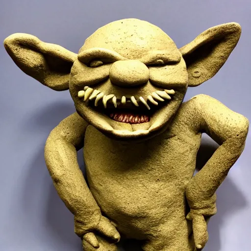 Image similar to a clay monster, resin and clay art.