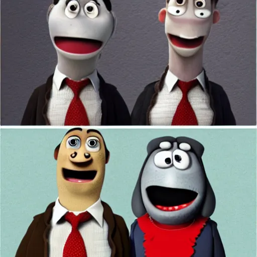 Image similar to the presidents as wallace and grommet style