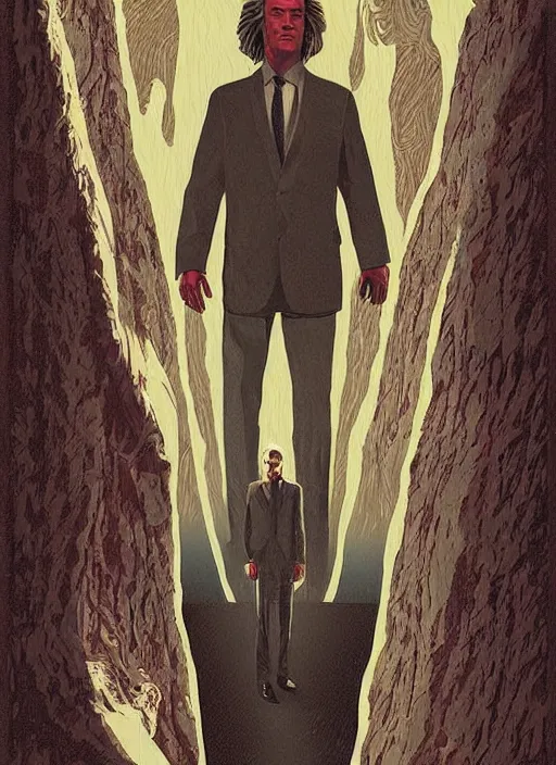 Prompt: twin peaks movie poster art by boris pelcer