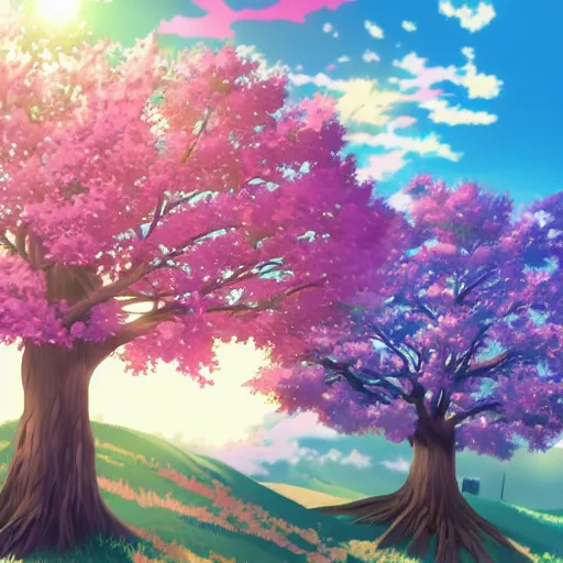 Image similar to anime trees