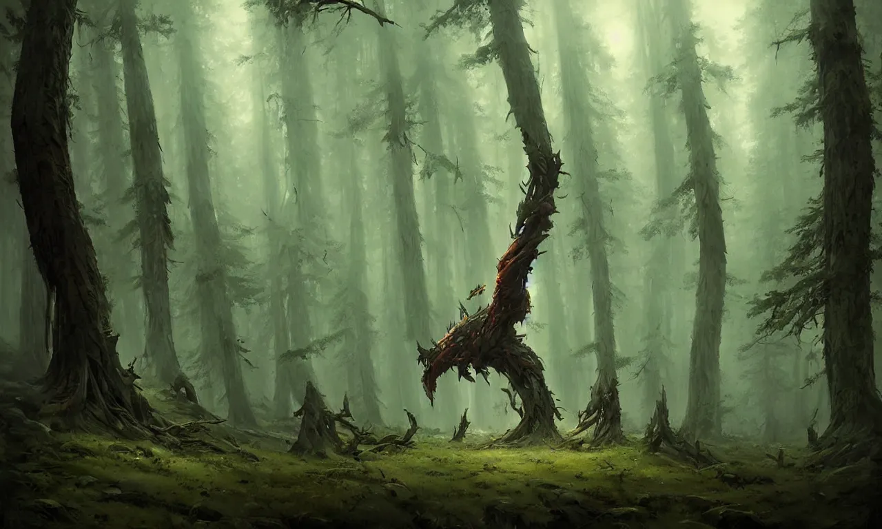 Image similar to Spirit of forest, by Greg Rutkowski