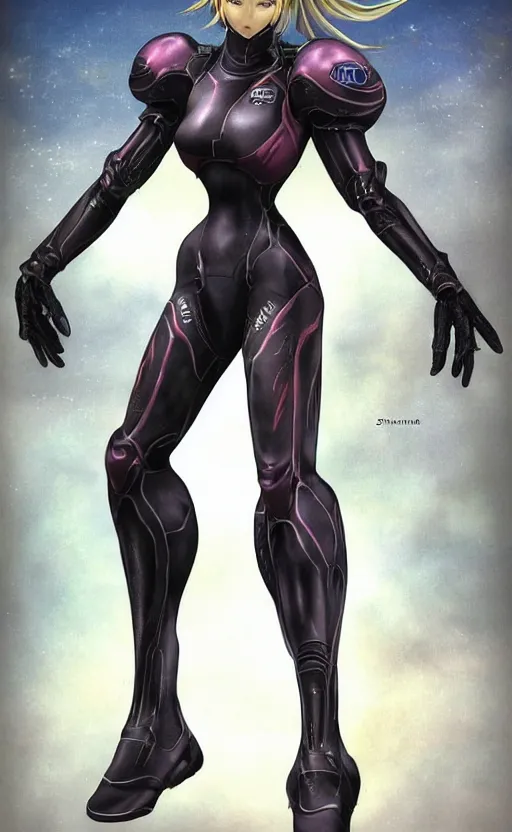 Prompt: samus aran bioorganic varia suit, energetic varia suit, full body portrait, highly detailed, intricate, concept art