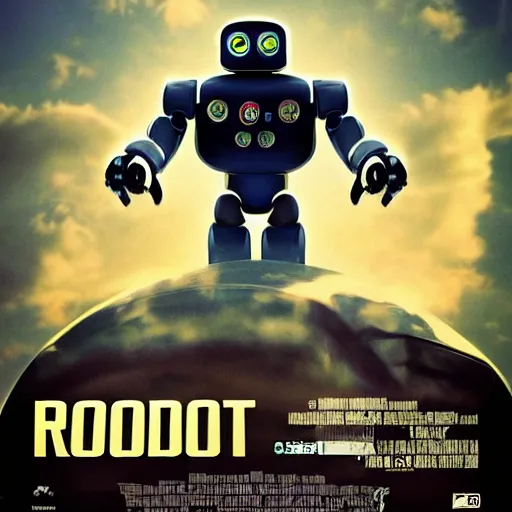 Prompt: robots, movie poster