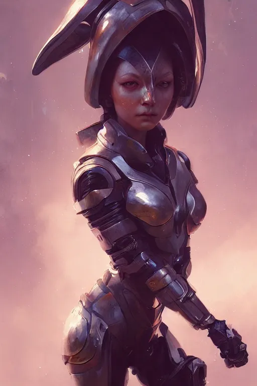 Prompt: rabbit girl portrait, sci - fi, futuristic armor, dramatic lighting, highly detailed, digital painting, 3 d render, hyper realistic detailed portrait, greg rutkowski, wlop, ruan jia, peter mohrbacher