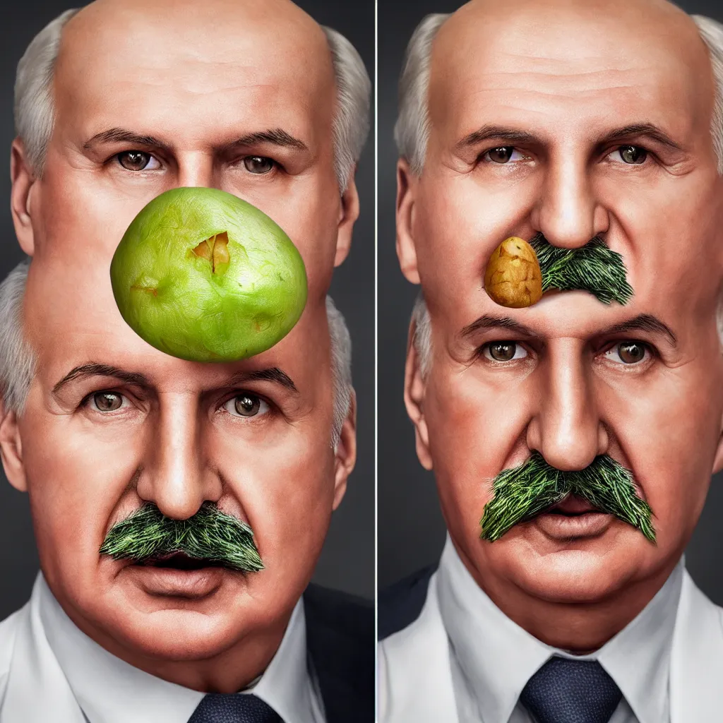 Image similar to portrait of alexander lukashenko face swapped with potato, very detailed, 4 k, professional photography