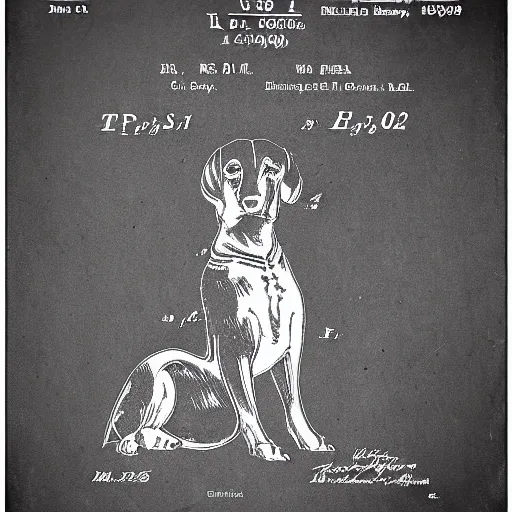 Image similar to 1 9 2 0 s us patent for a dog