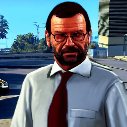 Prompt: a photo of mariano rajoy as a gta 5 character,