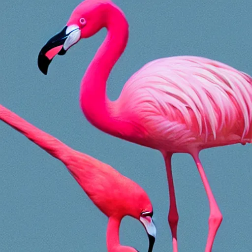 Image similar to flamingo beeple