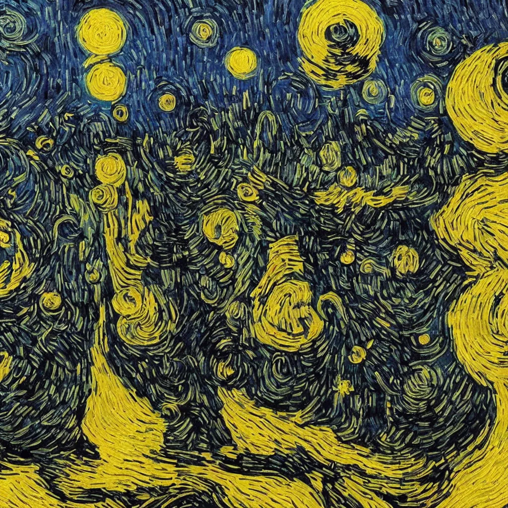 Image similar to cyber punk by van gogh