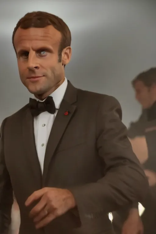 Image similar to [a still of Macron in the movie Star Wars, evil, 4k, HD, high quality]