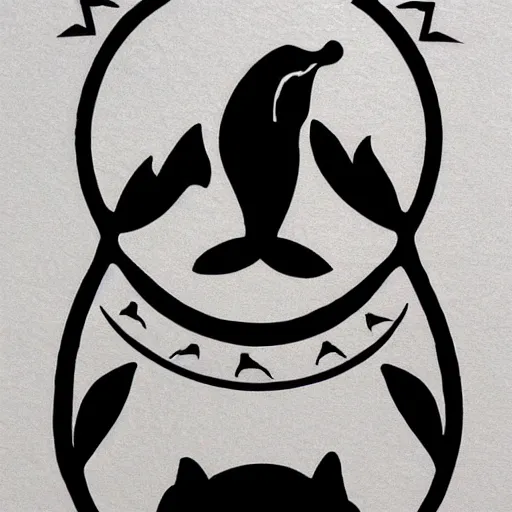Prompt: tattoo design, stencil, whale