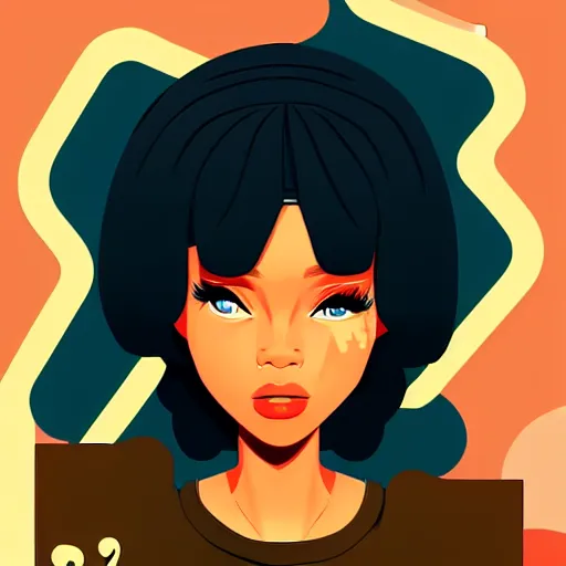 Image similar to 2 d character design, female rapper, vector art, digital art, portrait, 4 k, 8 k, sharp focus, smooth, illustration, concept art, music artist