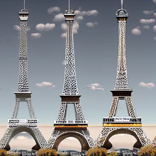 Image similar to rejected designs for the eiffel tower