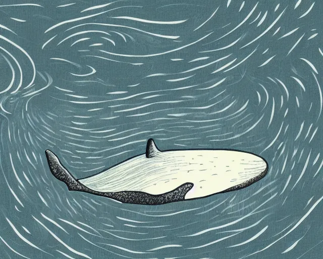 Prompt: A person that lives inside a whale, artistic illustration, very detailed