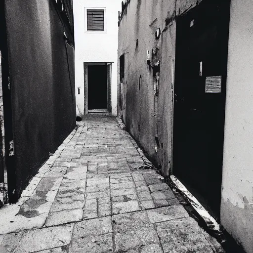 Image similar to 📷📸 A lonely black cat in the middle of an alleyway