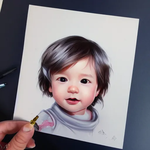 baby boy drawing realistic