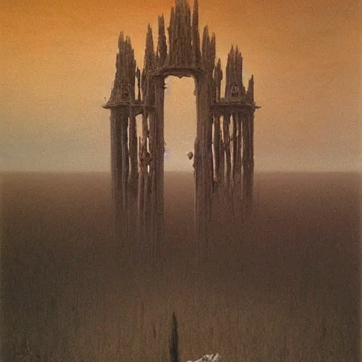 Prompt: City of Bones, painted by Zdzislaw Beksinski