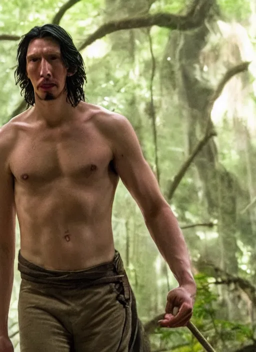 Image similar to adam driver as tarzan