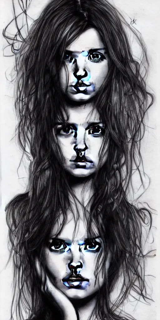 Image similar to ana de armas drawn by hr giger