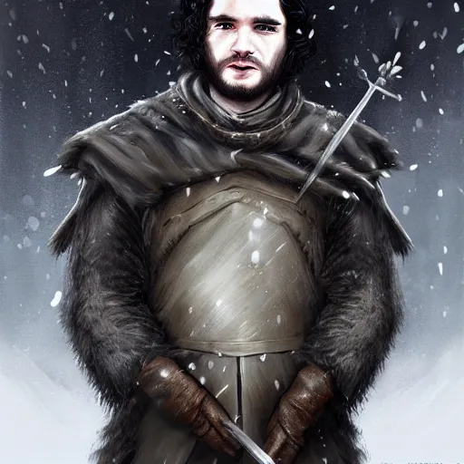 Prompt: Game of Thrones John Snow by Will Murai, Trending on Artstation