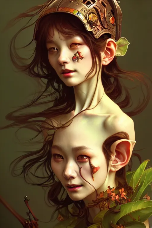 Image similar to beautiful goblin, highly detailed, digital painting, artstation, sharp focus, illustration, art by tan zi and ayanamikodon and alphonse mucha and wlop